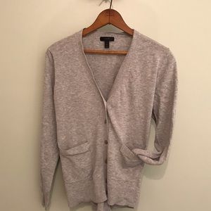 J CREW - Black Label Solid Grey Cardigan Sweater
